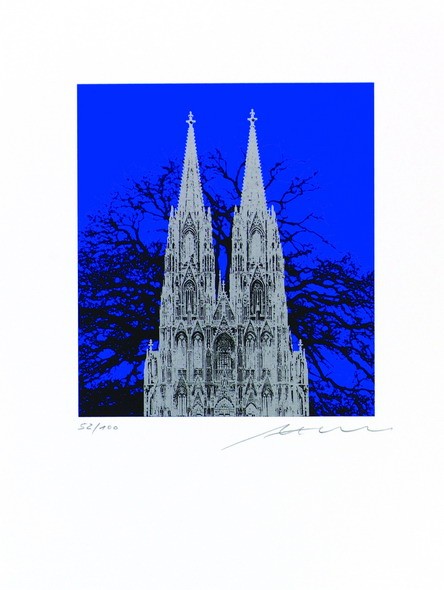 Henry Haselwanger Dom Silber auf Blau und Baum Auflage 100