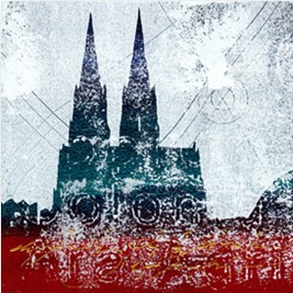 Leinwandbild &quot;Köln bei Tag und Nacht 3&quot; von Vittorio Vitale ab 50x50 cm