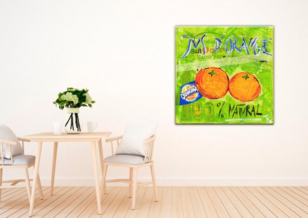 Kathrin Thiede Orangen Collage Bild auf Leinwand