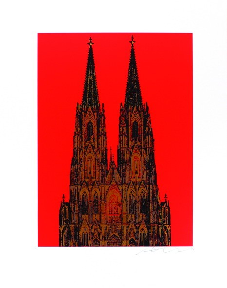 Henry Haselwanger Dom Schwarz auf Rot Auflage 50 Format 60x75